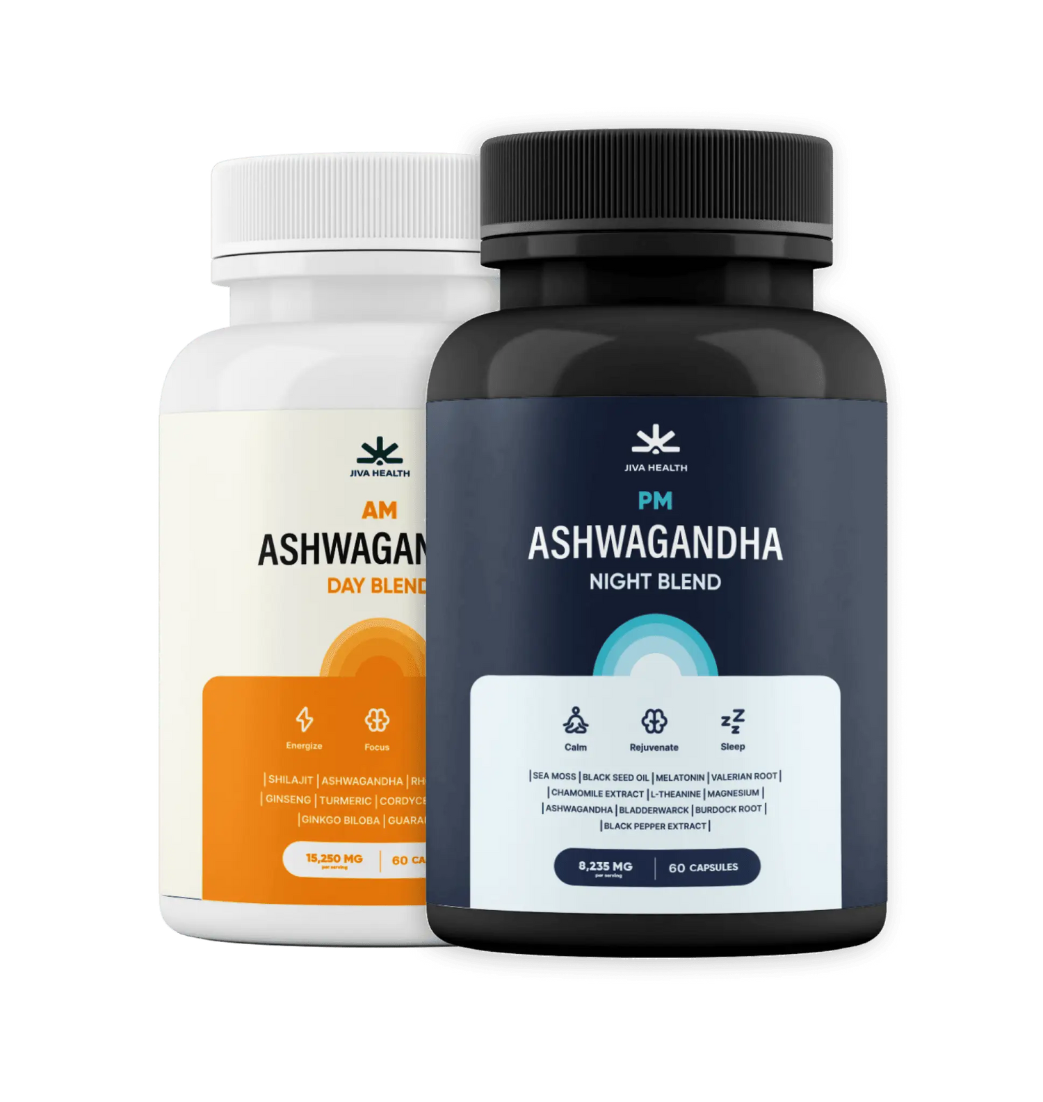 Ashwagandha Dual Blend: AM & PM - JIVA HEALTH