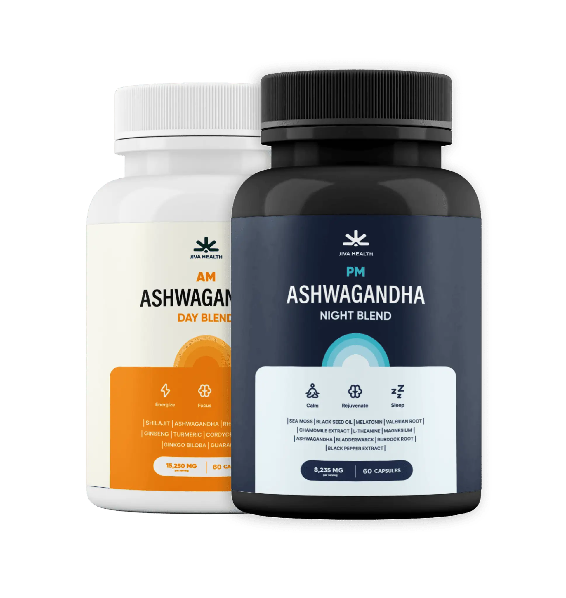 Ashwagandha Dual Blend: AM & PM - JIVA HEALTH